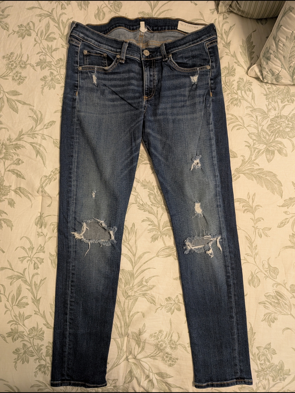 rag & bone Capri DK Shredded Wash Skinny Jeans